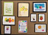Paintings produced by group members for the March Theme of the Month - Fruit and Vegetables 🎨